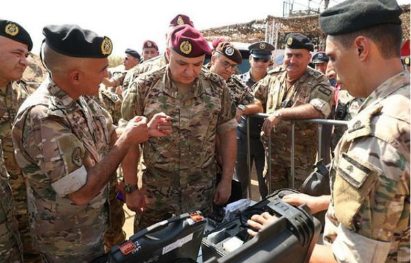 Security agencies conduct a joint tactical exercise at the Ardia border crossing in Akkar, which simulated a terrorist infiltration attempt. [Photo courtesy of the Lebanese Army’s Directorate of Guidance]