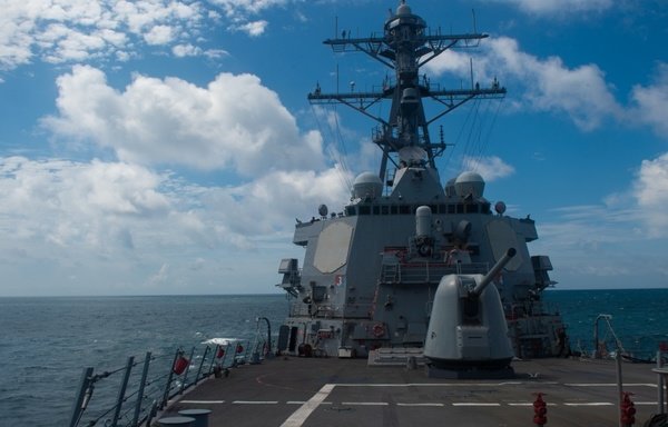 The USS Ramage docked at the port of Beirut in mid-September. [Photo courtesy of the US Embassy in Beirut]