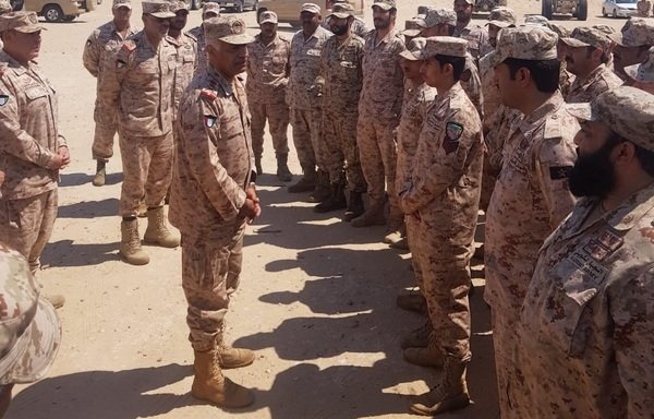 Kuwait Army Chief of Staff Lt. Gen. Mohammed al-Khadher takes part in an inspection of air defence units. [Photo courtesy of Kuwait News Agency]
