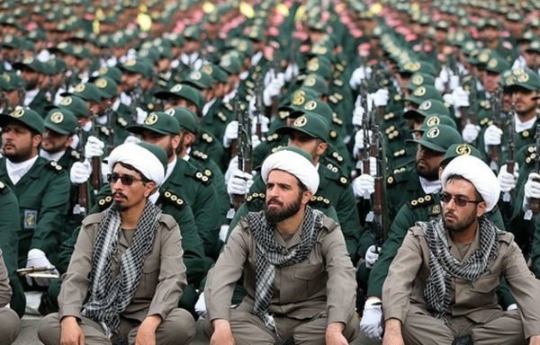 IRGC clerics and military personnel are seen during a military parade in Tehran. [Photo via Fars News Agency]