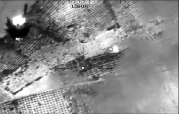 The Egyptian Air Force launches an airstrike against a terror target in Sinai. [Photo courtesy of the Egyptian Ministry of Defence’s Department of Morale Affairs]