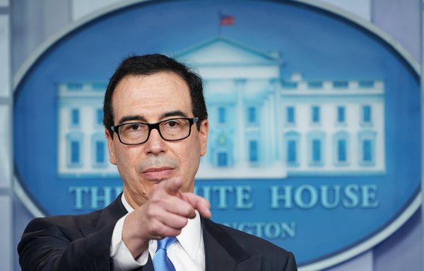 US Treasury Secretary Steven Mnuchin speaks on sanctions on Iran's Supreme Leader Ali Khamenei in the Brady Briefing Room of the White House in Washington, DC on June 24th. [Mandel Ngan/AFP] 