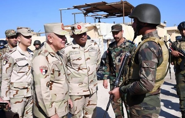 Chief of Staff of the Egyptian Armed Forces Lt. Gen. Mohamed Farid visits North Sinai on February 8th. [Photo courtesy of Egypt's Ministry of Defence]