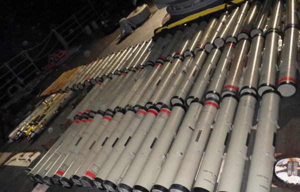 The crew of the guided-missile cruiser USS Normandy seized on February 9th an illicit shipment of advanced weapons and weapon components intended for the Houthis in Yemen, aboard a stateless dhow during a maritime interdiction operation in the US Fifth Fleet area of operations. [US Naval Forces Central Command]