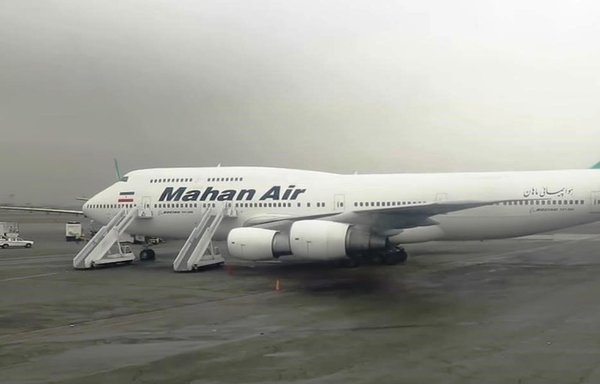 A Mahan Air plane sits on the tarmac at Damascus airport. Experts say Iran has been using the privately-owned carrier to transport weapons, military equipment and foreign fighters to various conflict zones in the Middle East. [Photo courtesy of Mohammed al-Abdullah]