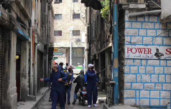 Sterilisation campaign is under way in Tripoli's streets and neighbourhoods to protect against novel coronavirus. [Utopia Task Force] 