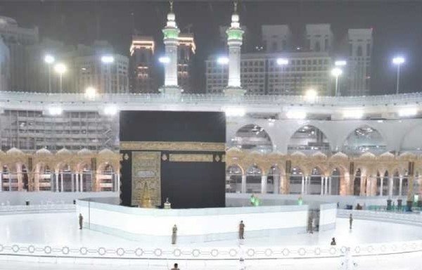 The Mataf (circumambulation area around the Kaaba) in Mecca stands empty after it was closed to prevent the spread of coronavirus. [Photo courtesy of Saudi Press Agency]