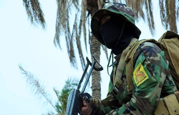 A member of the Iraqi Kataib Hizbullah militia is seen in a photograph circulated online.