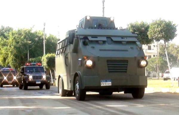 Egyptian military vehicles take part in counter-terrorism operations in North Sinai. [Photo courtesy of Egypt's Interior Ministry]