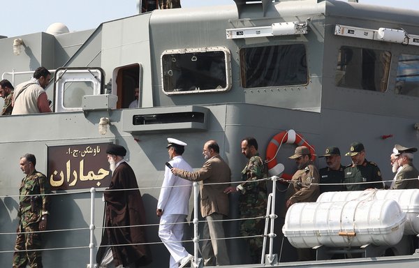 The Jamaran frigate was inaugurated by Iran's supreme leader Ali Khamenei in 2010. The frigate accidentally fired a missile at the Konarak vessel during a live firing exercise on May 9th, killing 19 crewmen. [Photo via Ali Khamenei's official website]