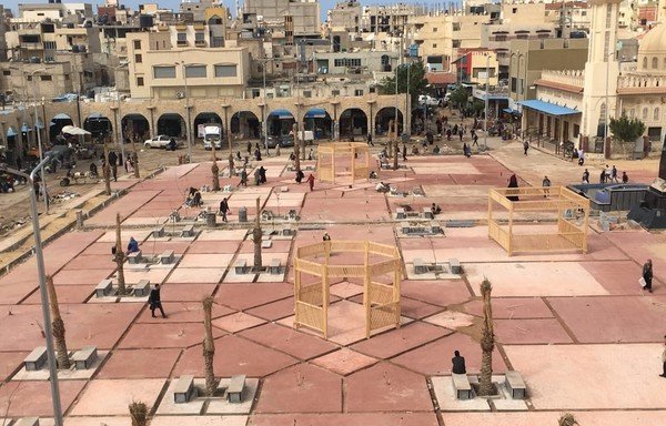 The main square in the North Sinai provincial capital of al-Arish is undergoing development work. [Al-Mashareq]