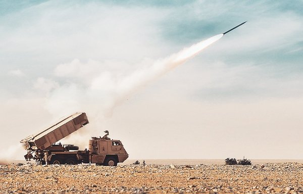 A Patriot missile is launched from Saudi Arabia to intercept missiles near the Yemeni border. [Photo courtesy of Saudi Ministry of Defence]