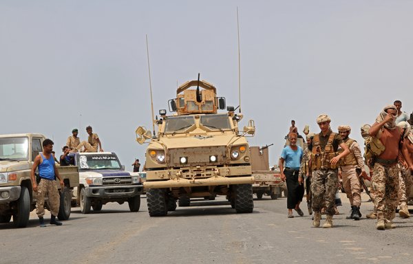 Fighters loyal to Yemen's separatist Southern Transitional Council are pictured in the southern Abyan province on June 24th. [AFP]