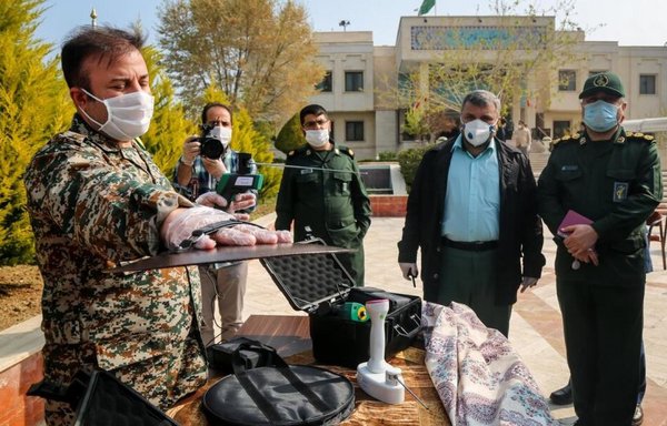 A so-called coronavirus detection and treatment device, unveiled by the IRGC, has drawn widespread ridicule. [Photo circulated online]