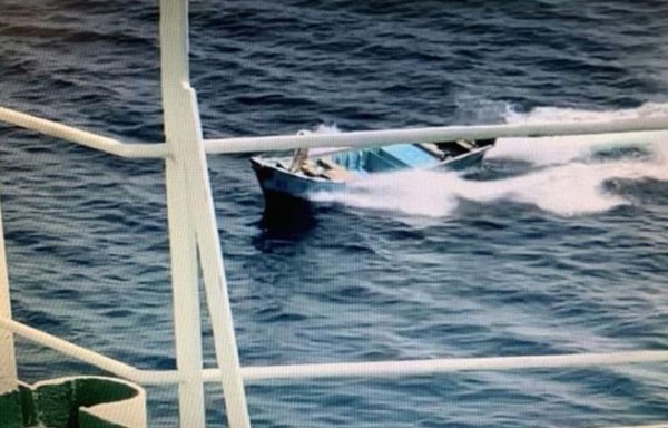 The IRGC used this remote-controlled boat rigged with explosives in an attempted attack on an oil tanker in the Arabian Gulf. [Photo courtesy of Saudi Press Agency]
