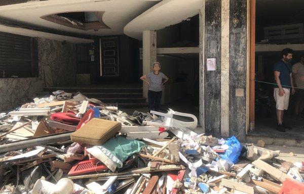 Rubble from collapsed homes and shops fill the streets of the stricken neighbourhoods of Beirut after the August 4th port explosion. [Nohad Topalian/Al-Mashareq]
