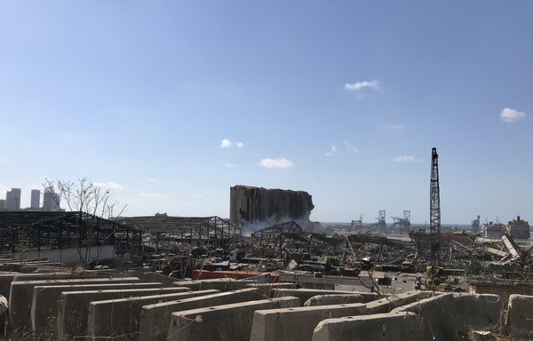 The devastating August 4th explosion at the port of Beirut killed at least 171 people, wounded a further 6,000 and carved out a 43-metre deep crater in the coastline. [Nohad Topalian/Al-Mashareq] 