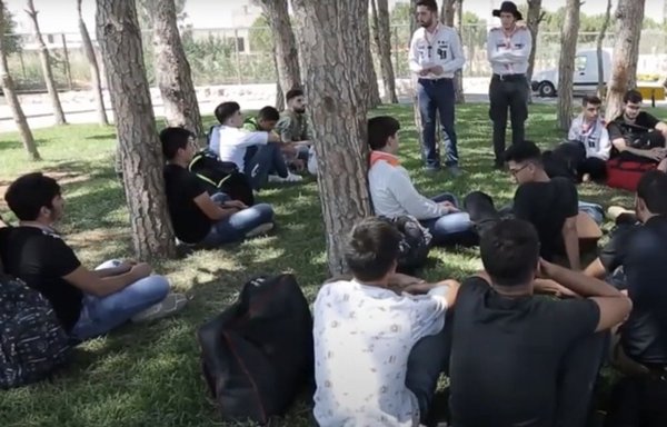 The Imam al-Mahdi Scouts organisation is one of Hizbullah’s main recruitment pools. [Screenshot of video posted on YouTube by al-Mahdi Scouts]