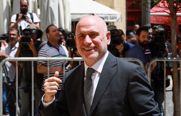 This file photo from May 23rd, 2018, shows then Transport Minister Yusef Fenianos arriving at parliament in Beirut. The US on September 8th, 2020, slapped sanctions on Fenianos and former finance minister Ali Hassan Khalil for alleged corruption and support of Hizbullah. [Anwar Amro/AFP]