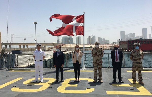 Danish ambassador Julie Elisabeth Pruzan-Jørgensen visits the headquarters of the European Maritime Awareness mission in the Strait of Hormuz after assuming her duties as senior civilian representative in August. [Photo courtesy of EMASOH Twitter account]