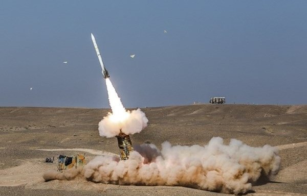 One of the new missiles unveiled during the latest 'Defender of the Sky' manoeuvres conducted by the Iran army and IRGC on October 21st. [Photo via Fars News Agency]
