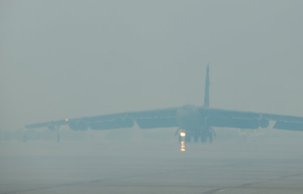 A B-52H Stratofortress on the flightline on November 20th, at Minot Air Force Base, North Dakota. [US Air Force]