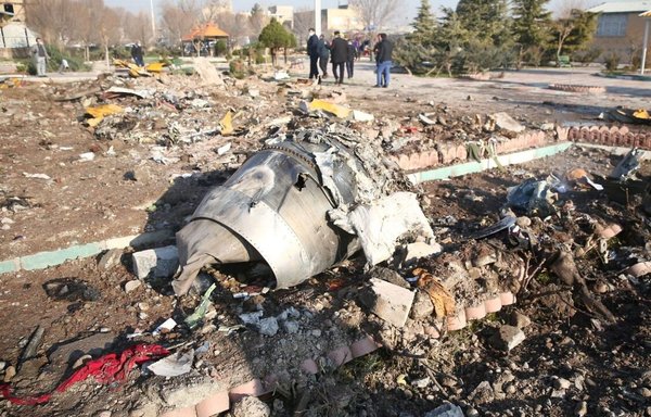 Remnants of downed Ukrainian plane seen on January 10th, 2020. [IRNA]