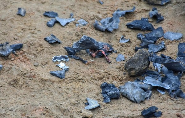 A picture taken on January 8, 2020 in the Iraqi town of Bardarash in Dohuk province shows shrapnel from a reportedly Iranian missile initially fired at Iraqi bases housing US and other international coalition troops. The missiles targeted Ain al-Asad airbase and a base in Erbil. [AFP]