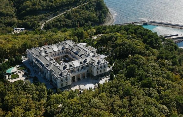 A aerial view of Russian President Vladimir Putin's 'palace' on the Black Sea is shown on opposition leader Alexei Navalny's blog. [Navalny.com]