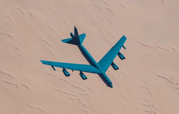 A US B-52 bomber flies over the Middle East on January 27. [CENTCOM]