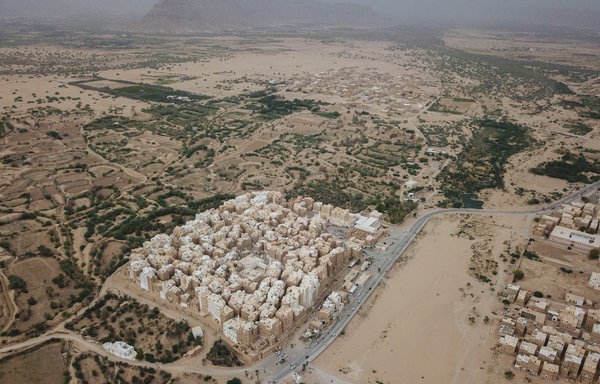 An aerial picture taken on October 17 shows a view of Shibam city in Yemen's Hadramaut province. [AFP]