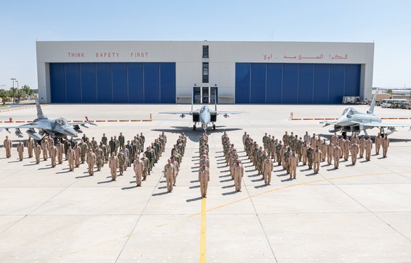 Members of the US and Saudi air forces pose for a photo at the Agile Combat Employment capstone event on March 4, 2021, at an airbase in the Kingdom of Saudi Arabia. [CENTCOM]
