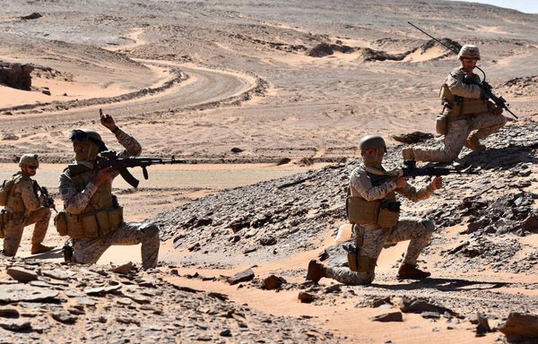 US and Saudi troops participate in a bilateral exercise in a photo posted on June 20. [Saudi Ministry of Defense]