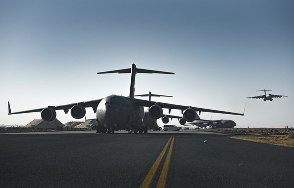 US military planes at Ali Al Salem Air Base, Kuwait, on June 16. [CENTCOM]