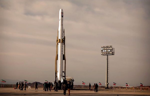 This photo shows an Iranian satellite before launch in April 2020. [IRGC]