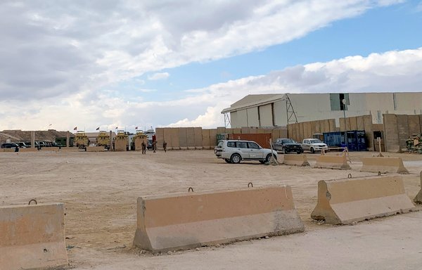 This file photo taken January 13, 2020, shows a view inside Ain al-Asad military air base housing international coalition troops in the western Iraqi province of Anbar. The base was hit by three rockets on July 5. [Ayman al-Amiri/AFP]