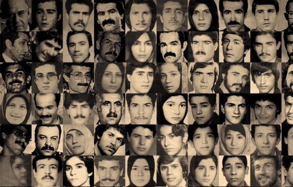 Photos of a number of Iranian political prisoners executed in 1988 are shown. [Amnesty International]