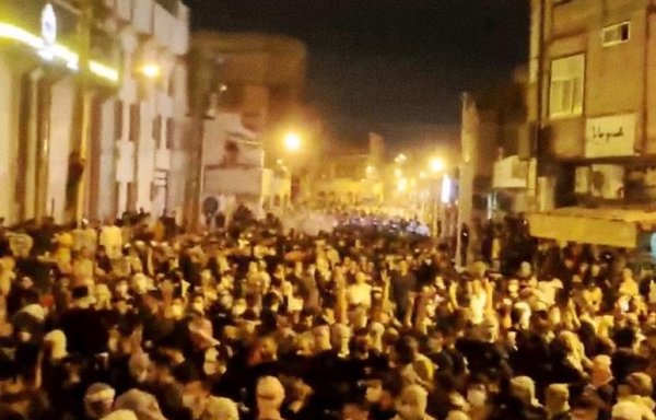 Shown is a scene from protests in Khuzestan province in Iran during the third week of July. [Photo circulated on Twitter]