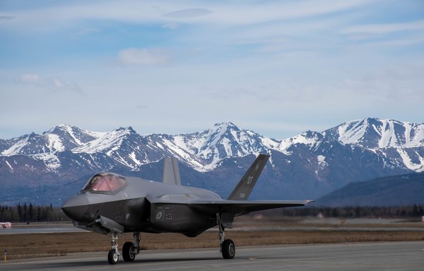 An F-35 prepares to take off from a US base in May 2021. [CENTCOM]