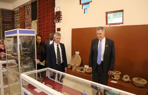 US Ambassador to Baghdad Matthew Tueller (right) visits the Syriac Heritage Museum in Erbil on June 27. [US embassy in Baghdad]