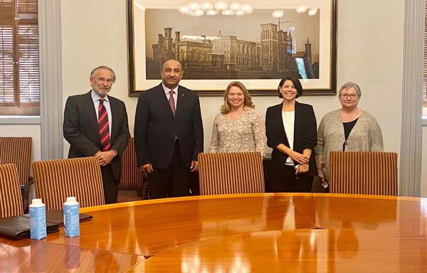 Iraqi Minister of Culture Hassan Nazim held consultations on July 28 with the Smithsonian Institution on efforts to rehabilitate the archaeological site of Nimrud, destroyed by ISIS in 2015. [Iraqi Ministry of Culture, Tourism and Antiquities]