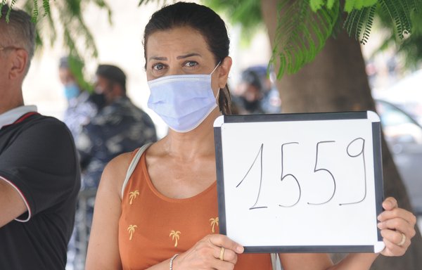 Lebanese demonstrators gather in Beirut on July 14 to urge France and the international community to fully implement UN Security Council Resolution 1559. [Ziyad Hatem/Al-Mashareq]