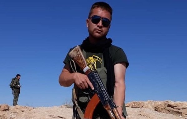 Two elements of the IRGC-linked Fatemiyoun Division, comprised of Afghan mercenaries, are seen here in the eastern desert of Syria near Palmyra. [Fatemiyoun Telegram account]