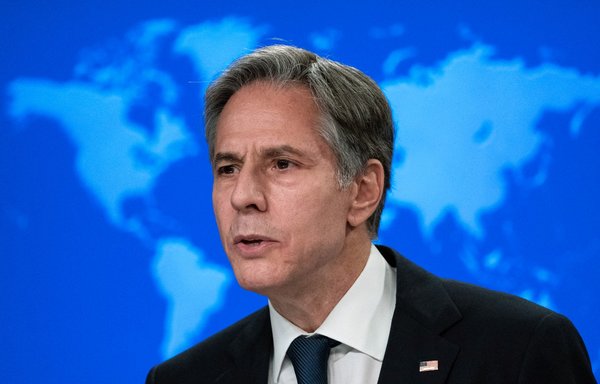 US Secretary of State Antony Blinken speaks about Afghanistan during a media briefing at the State Department, on August 25 in Washington. [Alex Brandon/Pool/AFP]