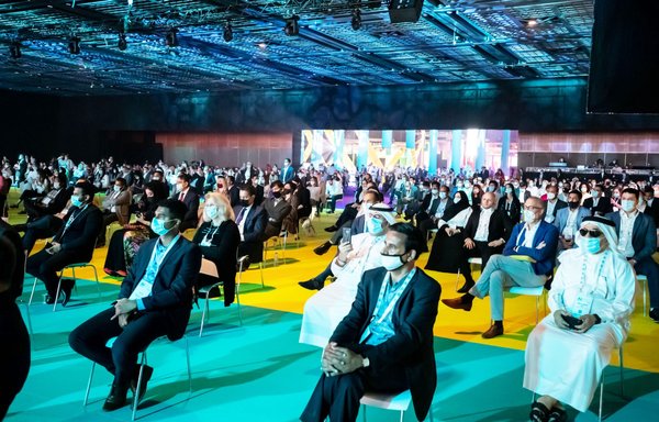 A delegation from the technical, business and technology sectors in Israel attends an exhibition in the UAE. The exchange of scientific and technological experience is an additional stimulus provided by normalisation agreements with Israel. [Emirates News Agency (WAM)]