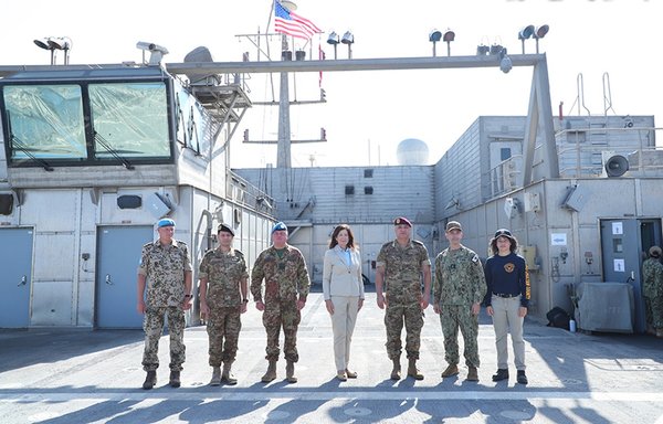 Lebanese Army Commander Gen. Joseph Aoun September 27 visited the USNS Choctaw County anchored at the Beirut Naval Base, and toured it accompanied by US Naval Forces Central Command commander Vice Adm. Brad Cooper, US Ambassador to Lebanon Dorothy Shea and a number of officers. [Lebanese Armed Forces]
