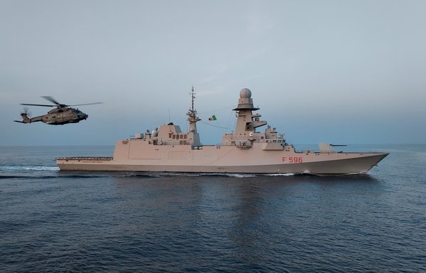 ITS Martinengo, seen in this picture posted on Twitter on September 30, joined Operation AGENOR that month. [European Union Naval Force Somalia (EUNAVFOR)]