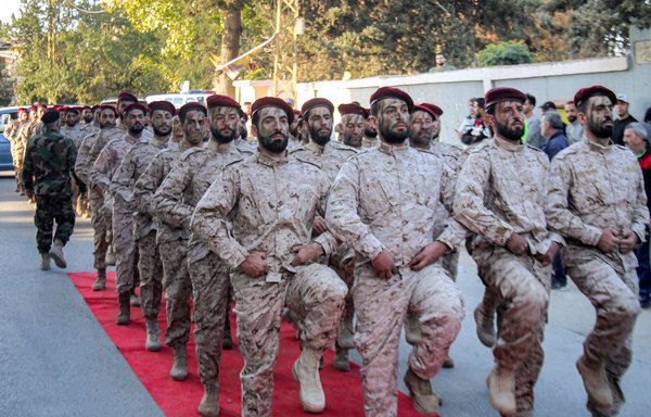 Hizbullah elements take part in a military parade in the city of Baalbek in Lebanon's eastern Bekaa Valley on November 13. [AFP]