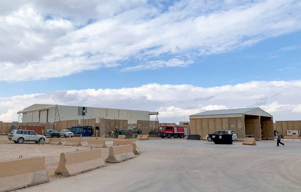 A picture taken January 13, 2020, shows a view inside Ain al-Asad air base in Iraq's western province of Anbar. [Ayman Henna/AFP]