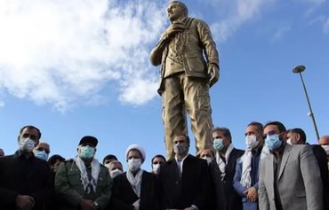 Statue of Qassem Soleimani torched in Iran hours after unveiling
